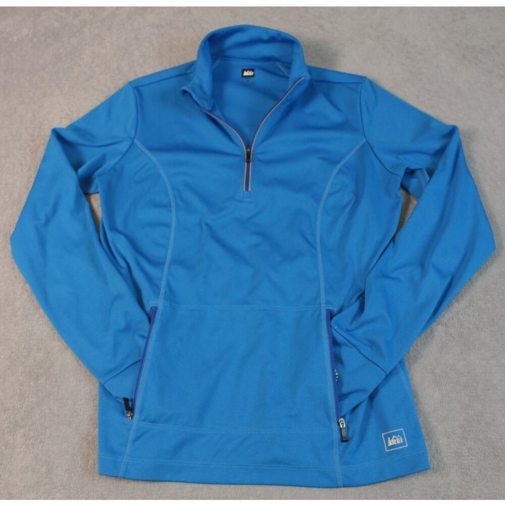 REI Co-op Women's Medium Blue Quarter Zip Pullover Performance Hiking Running